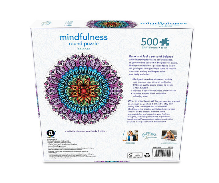 Casse-tête Mindful Living Mandala Balance de 500 morceaux - Éditions anglaise