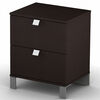 Spark 2-Drawer Nightstand - End Table with Storage- Chocolate
