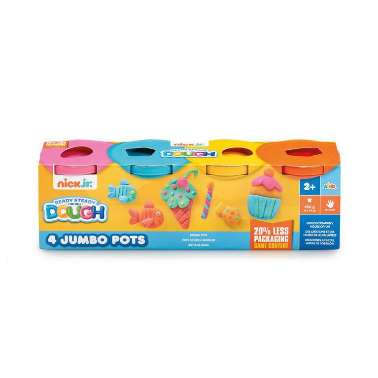 Assortiment de 4 pots jumbo Nick Jr. Ready Steady Dough - Notre exclusivité - les motifs peuvent varier