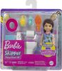Barbie Small Doll and Accessories, Babysitters, Inc. Set with Toilet and 5 Pieces