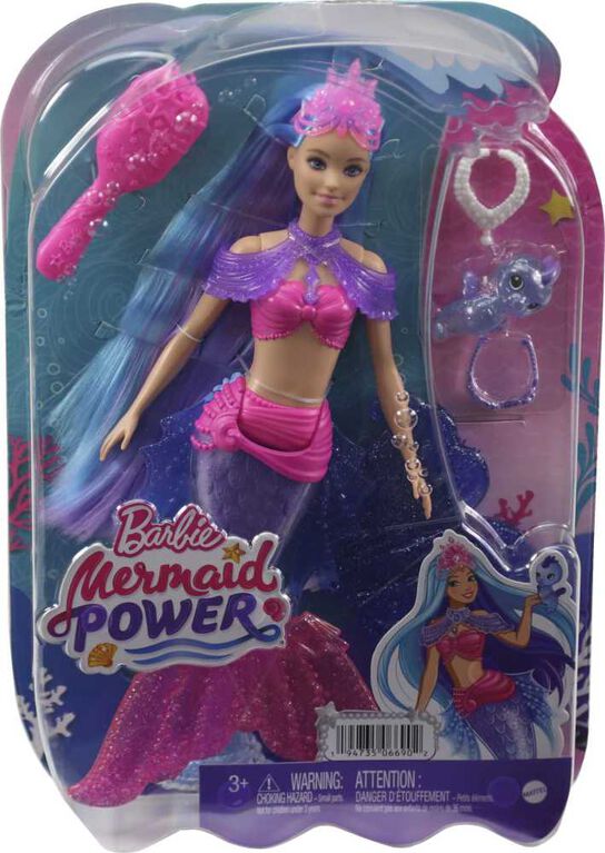 Barbie - Mermaid Power - Poupée Barbie "Malibu" Roberts Sirène, animal