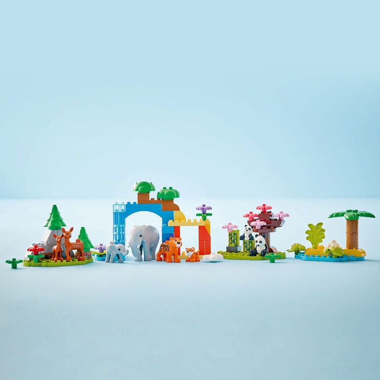 LEGO DUPLO Town 3 in 1 Wild Animal Families Building Toy Playset - Preschool Learning Toy - 10446