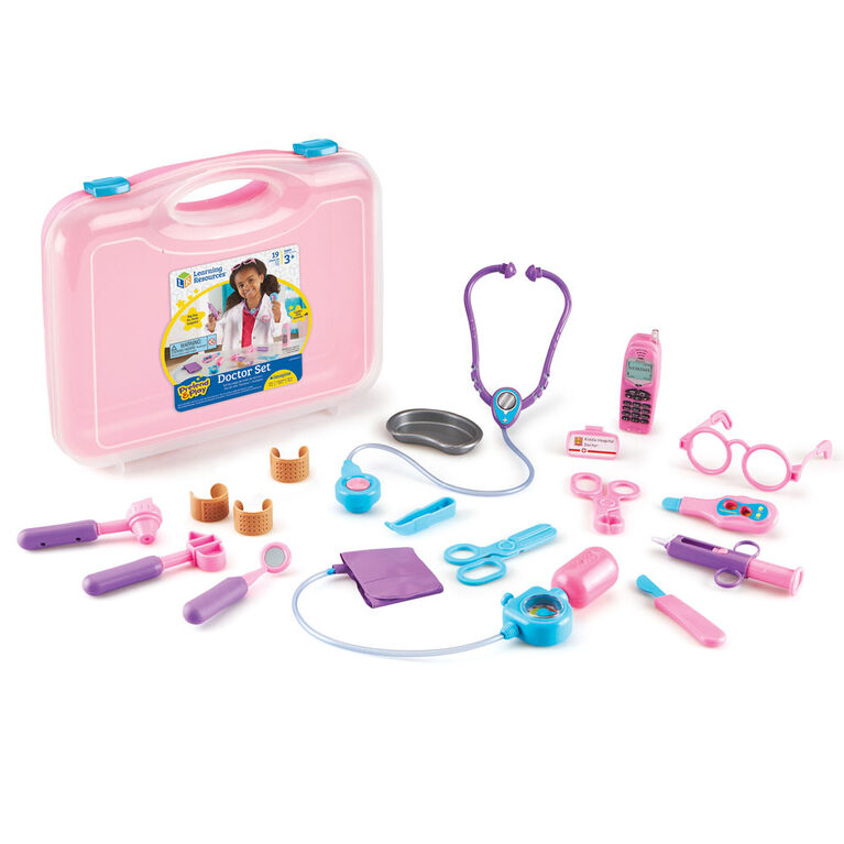 Learning Resources - Mallette de docteur Pretend & Play, rose - Édition anglaise