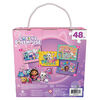 Gabby's Dollhouse, 4 Jigsaw Puzzle Bundle 48-Piece Easy Cartoon Netflix Original Show with Portable Rope Gift Box,