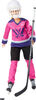 Barbie Tim Hortons PWHL Fashion Doll in Pink, Purple, & Teal Hockey Jersey, Includes Hockey Accessories