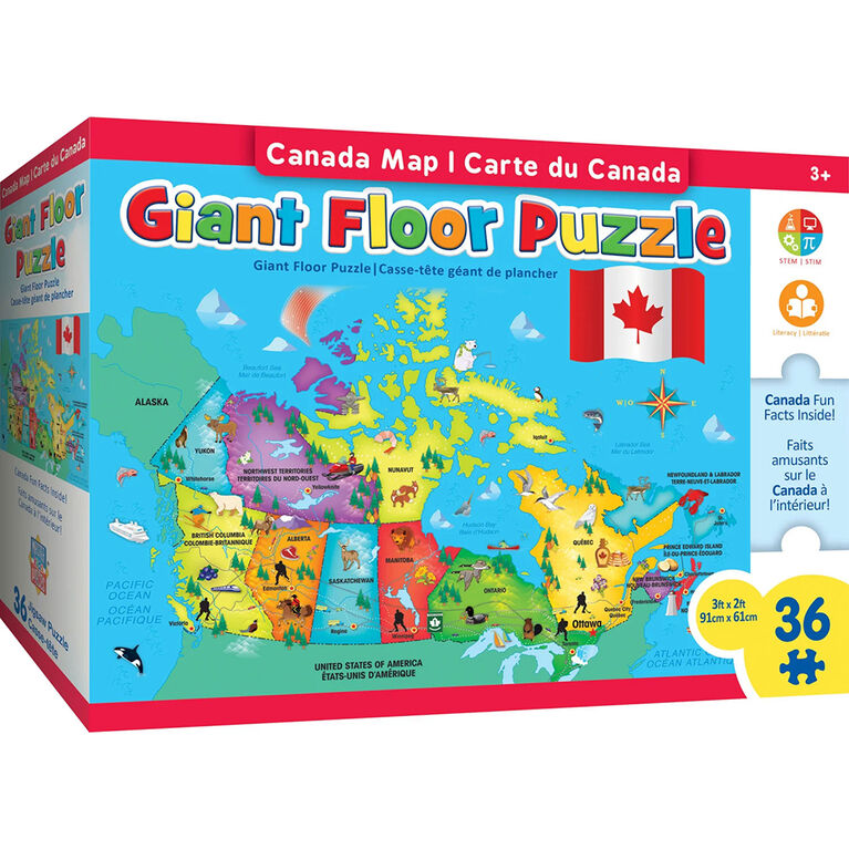 Masterpieces Puzzle Company Canada Map 36 Piece Floor Jigsaw Puzzle - English Edition