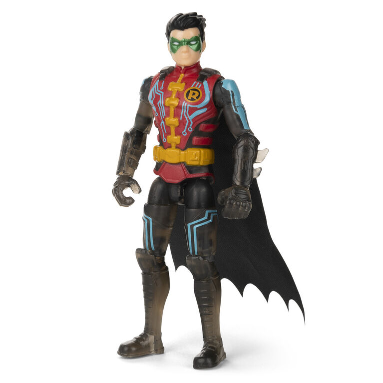 Batman, Figurine articulée Robin de 10 cm avec 3 accessoires mystère