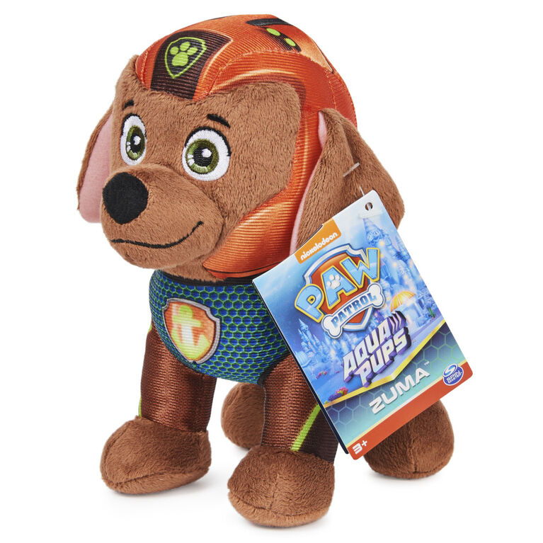 PAW Patrol, Aqua Pups Zuma, Stuffed Animal Plush Toy, 8-inch