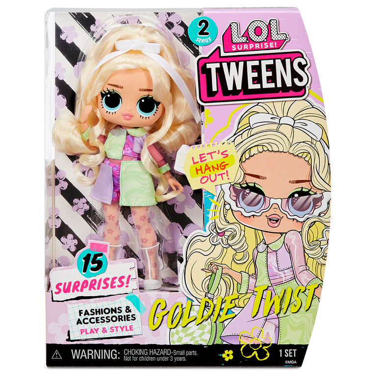 LOL Surprise Tweens Series 2 Fashion Doll Goldie Twist with 15 Surprises