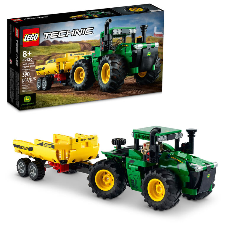 LEGO Technic John Deere 9620R 4WD Tractor 42136 Model Building Kit (390 Pieces)