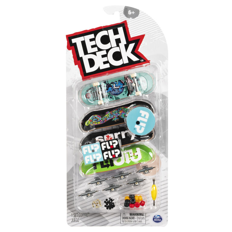 Tech Deck, Coffret de 4 fingerboards Ultra DLX Fingerboard, Flip Skateboards, Mini-skateboards à collectionner et personnaliser