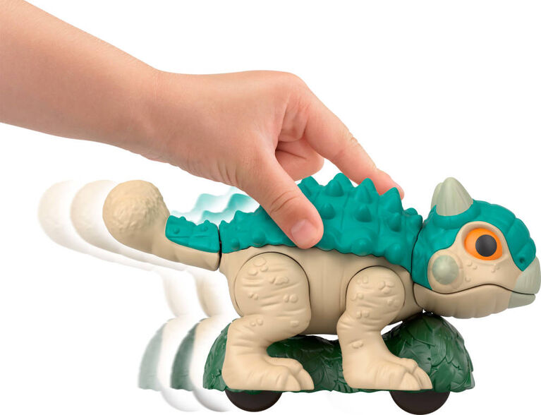 Fisher-Price Imaginext Jurassic World Ankylosaurus Dinosaur Toy with Wheels & Wiggling Motion