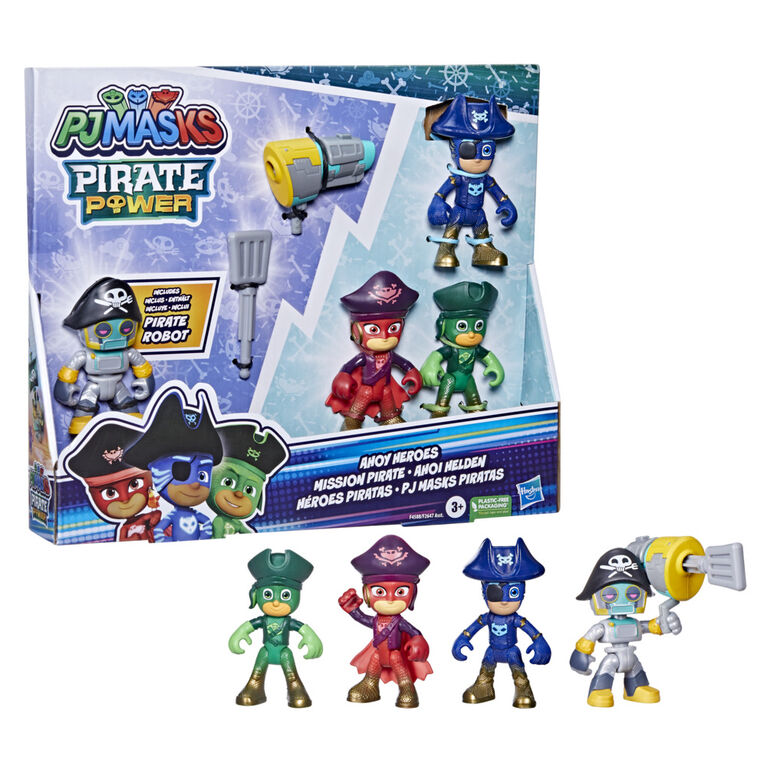 PJ Masks Ahoy Heroes Action Figure Set,  Includes 4 PJ Masks Action Figures and 1 Accessory
