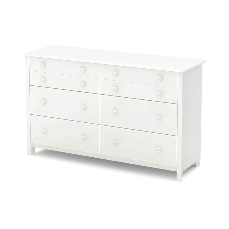 Little Smileys 6-Drawer Double Dresser- Pure White