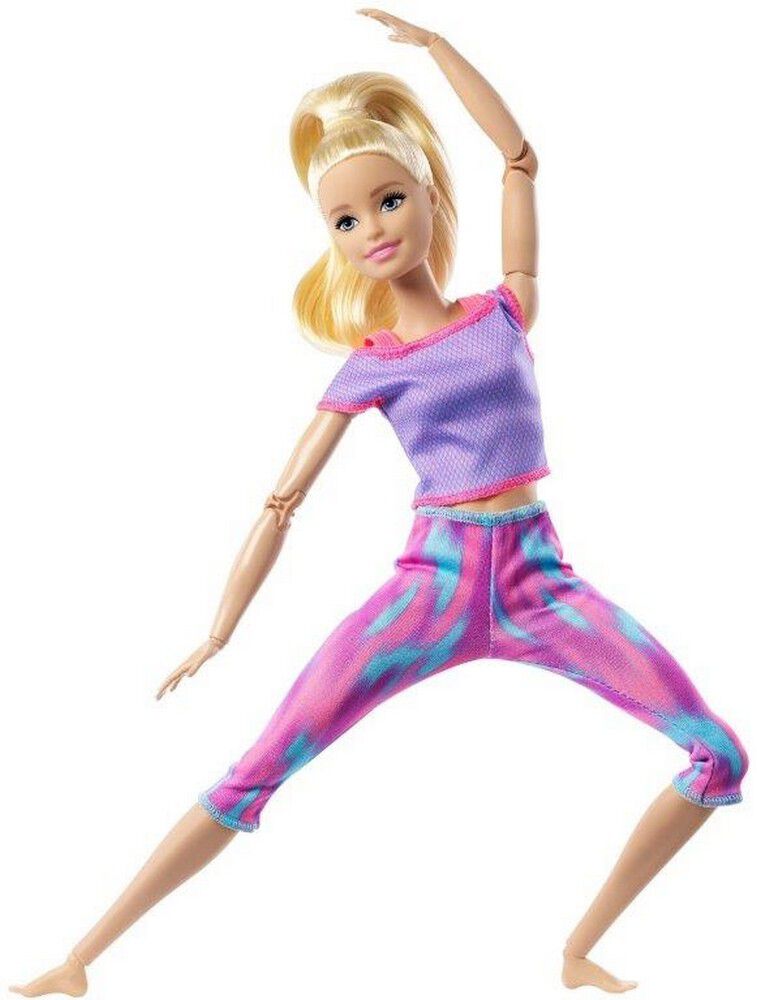 Barbie Made to Move Doll with 22 Flexible Joints Long Blonde Ponytail Wearing Athleisure wear