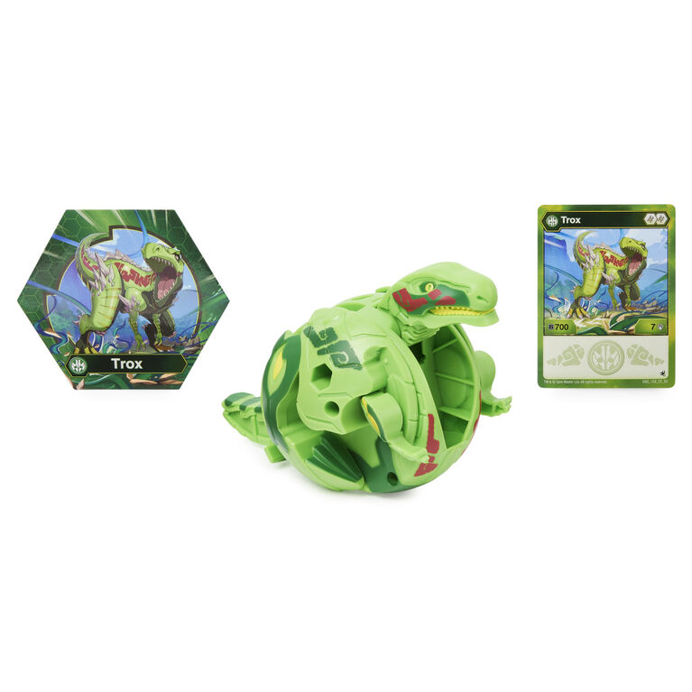 Bakugan Evolutions Deka, Trox (vert), Figurine Jumbo articulée transformable à collectionner et carte à échanger