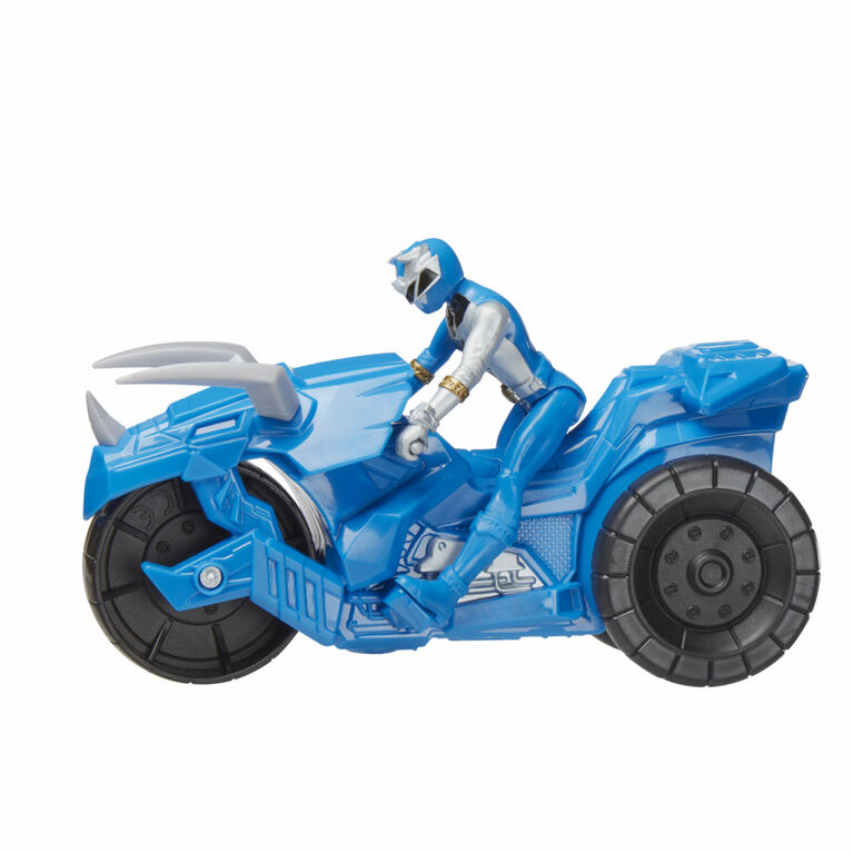 Power Rangers Dino Fury Rip N Go Tricera Battle Rider and Dino Fury Blue Ranger