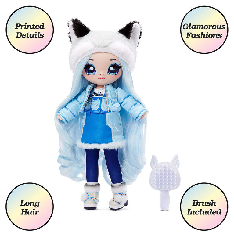 Na Na Na Surprise Teens Fashion Doll - Alaska Frost, 11" Soft Fabric Doll, Wolf Inspired with Blue Hair
