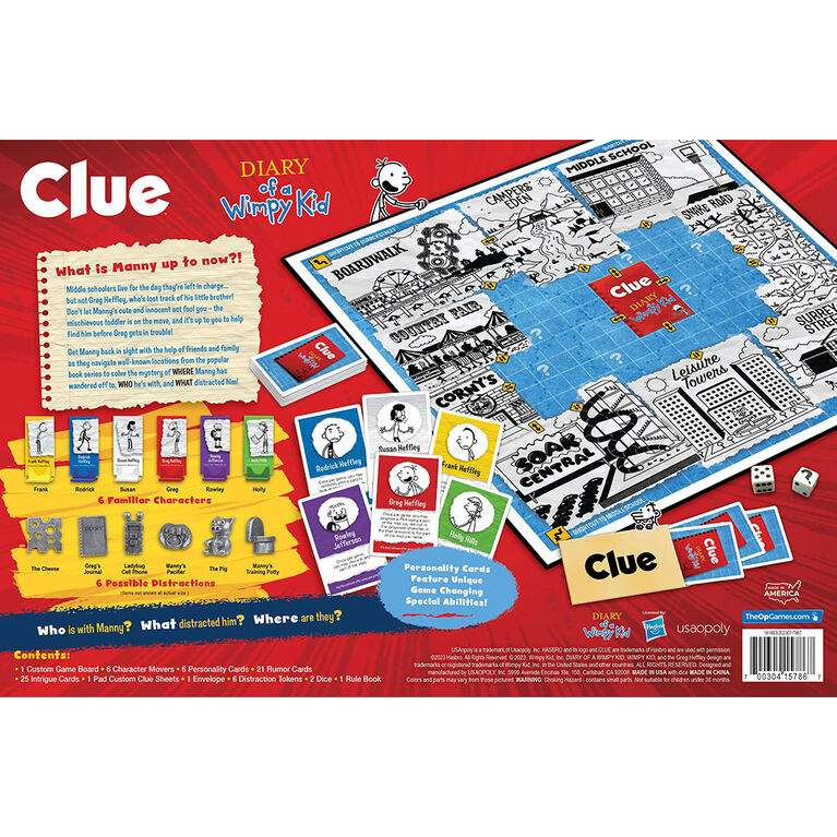 USAopoly CLUE: Diary of a Wimpy Kid - English Edition