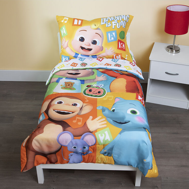 CoComelon 4-piece Toddler Bedding Set - Learning is Fun