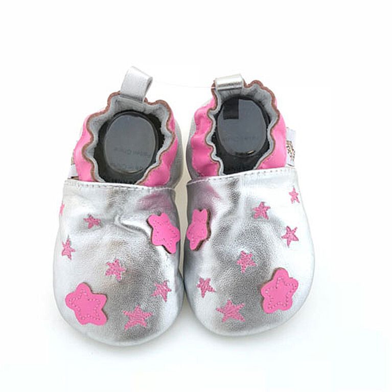 Tickle Toes Soft Leather Shoes Silver Stars 6 12 Months Babies R Us Canada