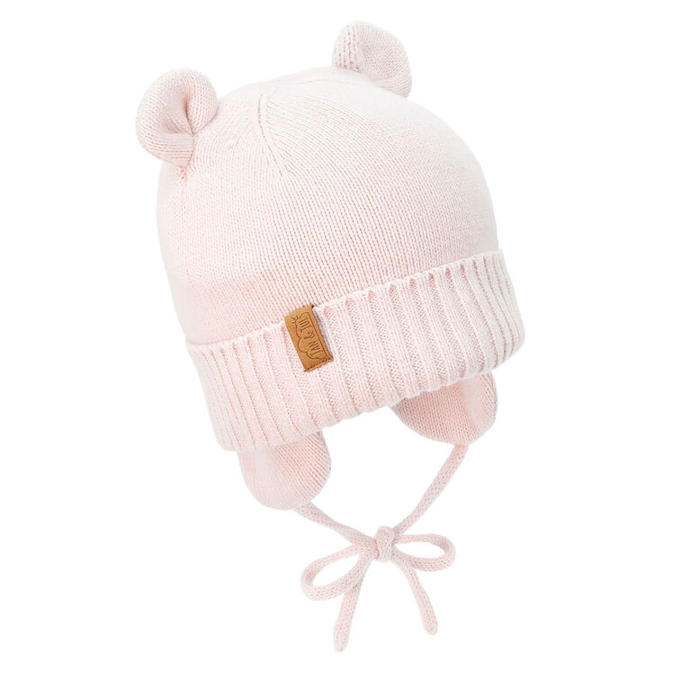 Chapeaux Tricot&eacute;s Ours pour Enfants | Rose Clair - M (6-24m)