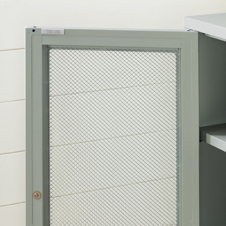 Crea Metal Mesh 2-Door Cabinet SageGreen