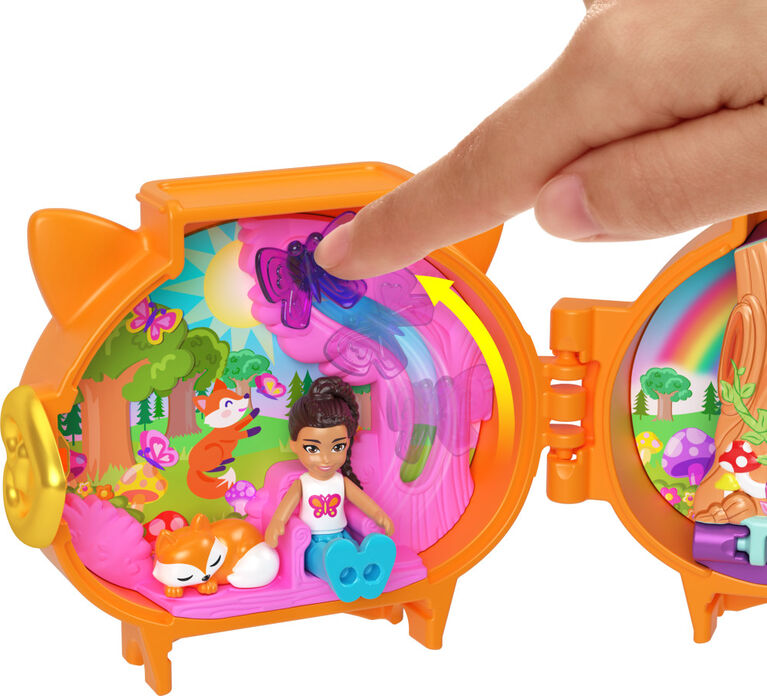 Polly Pocket Dolls and Playset, Mini Travel Toys, Pet Connects Fox
