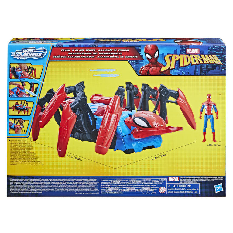 Spider-Man Marvel Web Blast Cycle, 4-Inch Action Figure with Vehicle and 2  Web Projectiles, Kids Playset for Ages 4 and Up