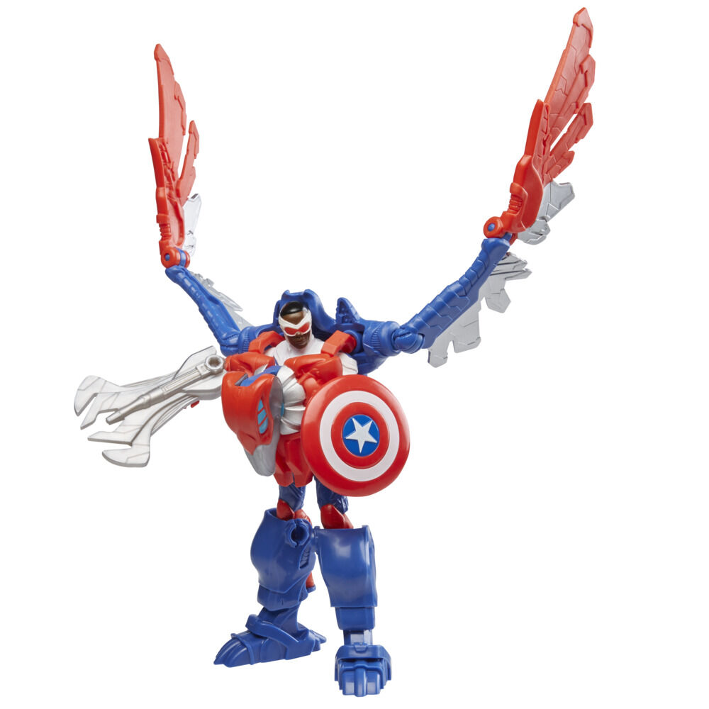 Marvel Mech Strike Mechasaurs Captain America (4 Inch) with Redwing Mechasaur Action Figures