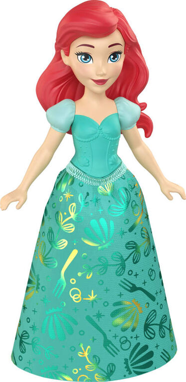 Disney Princess Ariel Posable Small Doll in Shiny Outfit with Removable Skirt, Inspired by Movie