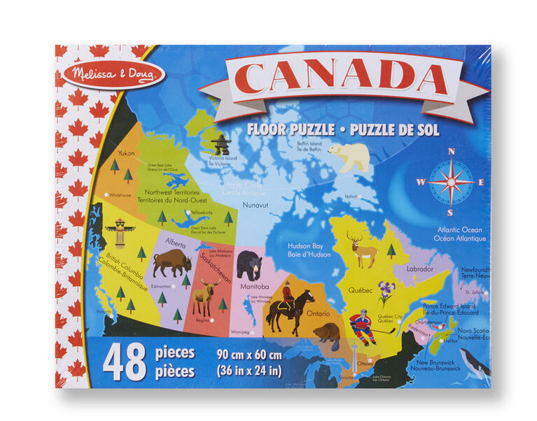 Melissa Doug Canada Map Jumbo Jigsaw Floor Puzzle 48 Pieces