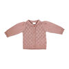 Rock a Bye Baby Cardigan en tricot rose avec col à volants et pantalon