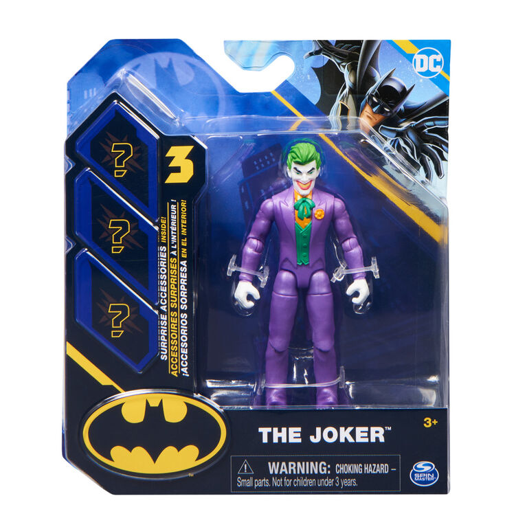 DC Comics, 4-inch The Joker Action Figure with 3 Mystery Accessories