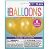 8 Ballons Nacres 12 Po - Or