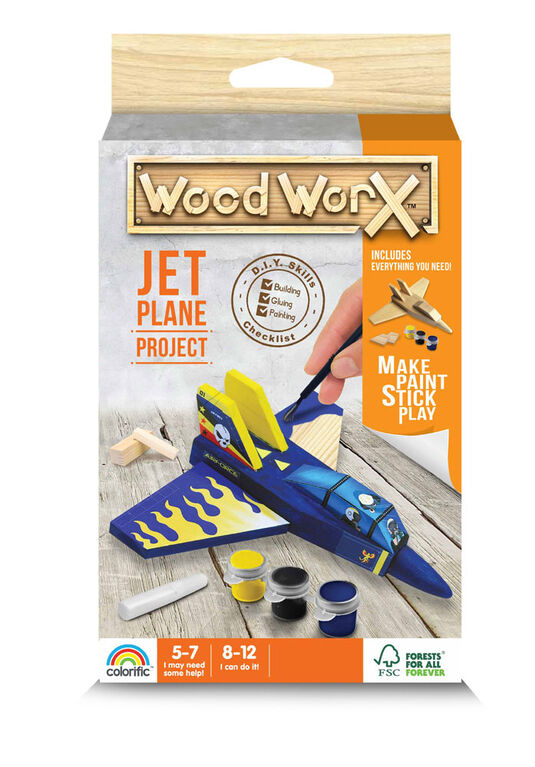 Mini Avion à réaction à assembler Wood WorX