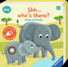 Ravensburger Play+ Bébé et Tout-petit - Chut...Qui est là? Mon premier livre sonore de cherche et trouve - Bébés animaux - Édition anglaise