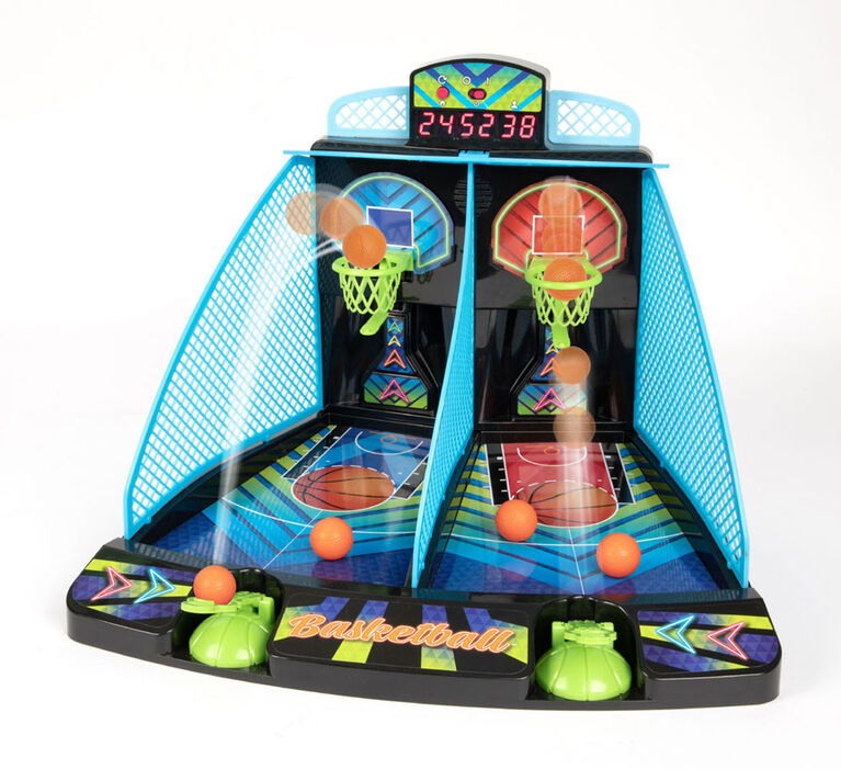 Franklin Sports Jeu d'arcade de basket-ball – Dual Shot – Mini jeu de tir  en intérieur – (4) mini ballons de basket-ball inclus – Jeu de basket-ball  électronique, multicolore, taille unique (19798X) 