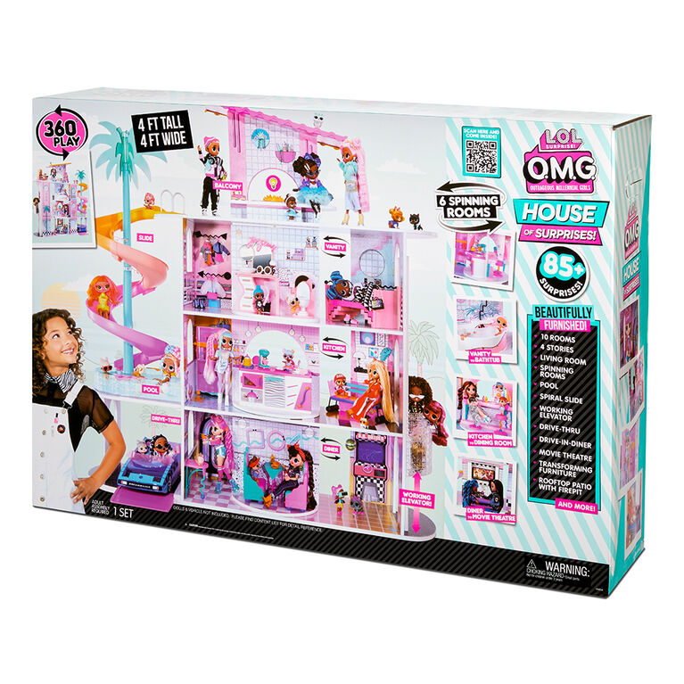 Lol Surprise Omg House Of Surprises - New Real Wood Doll House With 85+  Surprises | Toys R Us Canada