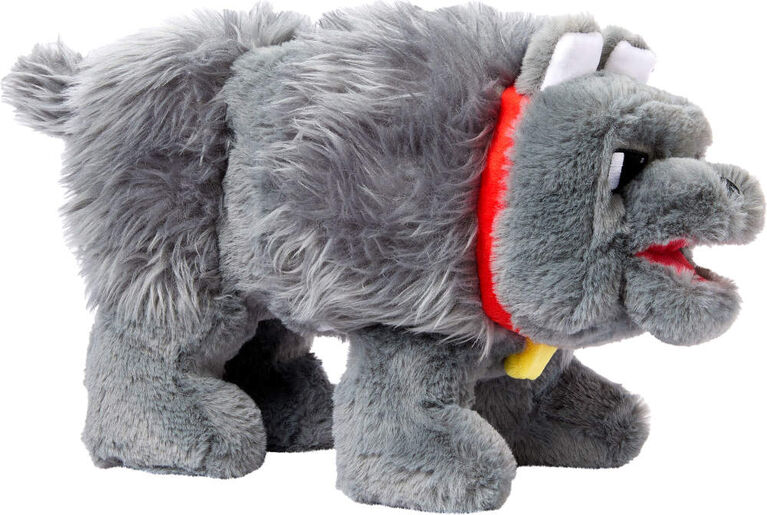 Minecraft Dennis the Wolf Interactive Plush Toy with Sounds & Moving Mouth, Inspired by the Movie