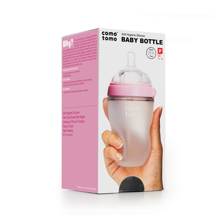 Comotomo Natural Flow Bottle Pink 250Ml