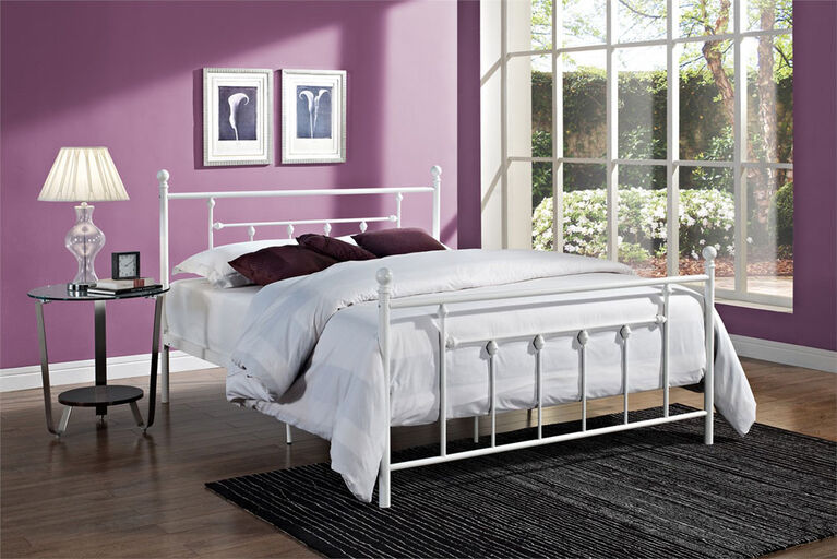 DHP - Manila Full Metal Bed, White
