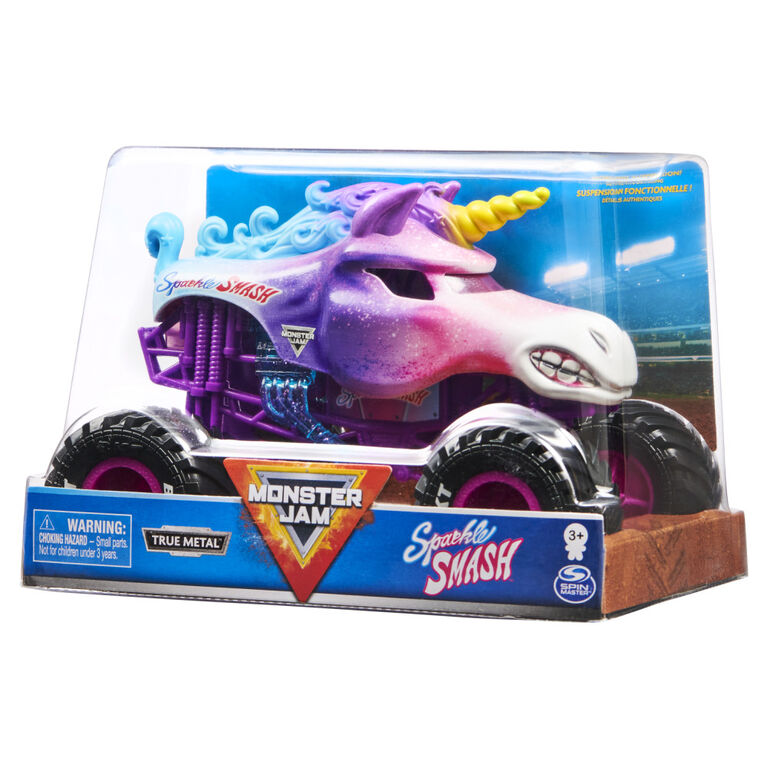 Monster Jam, Official Sparkle Smash Monster Truck, Collector Die-Cast Vehicle, 1:24 Scale