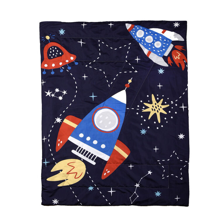 2-Piece Toddler Bedding Set including Comforter and Pillowcase, Space