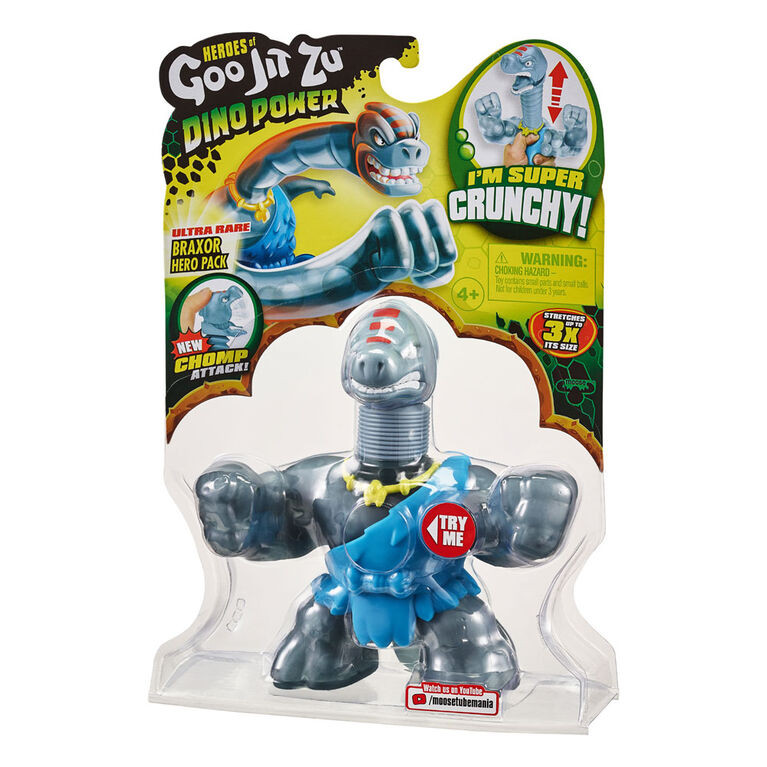 H&eacute;ros de Goo Jit Zu - Ensemble H&eacute;ros puissance Dino - Braxor le brachiosaure