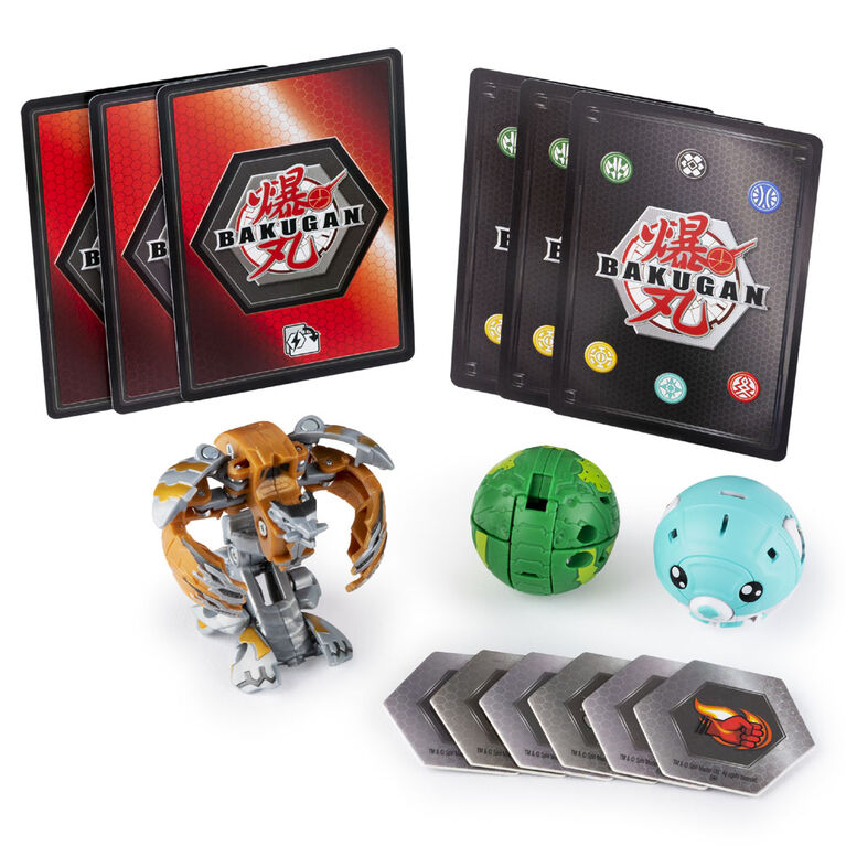 Bakugan Starter Pack 3-Pack, Aurelus Hydranoid, Collectible Action Figures