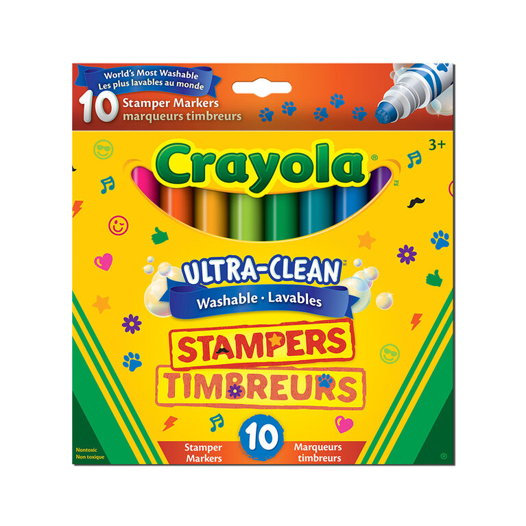 Crayola - 10 ct Ultra-Clean Washable Stamper Markers | Toys R Us Canada