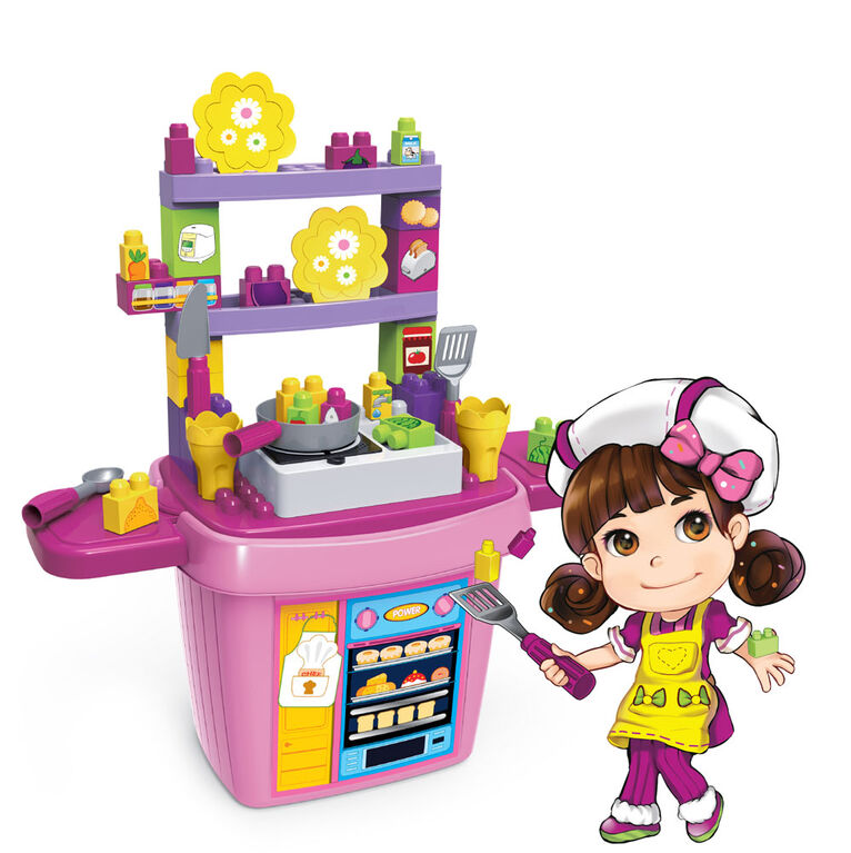 Toy Chef Children's Baking Kitchen Block Set With Interactive Lights