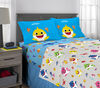 Baby Shark " Famille de requins " Ensemble de draps pour lit pleine grandeur