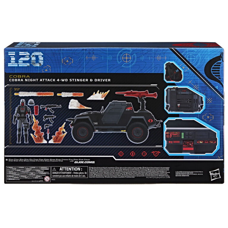 G.I. Joe Classified Series #120, Cobra Night Attack 4-WD Stinger & Driver Action Figure & Vehicle